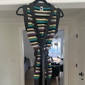 M by MISSONI - Multicolour Wool Knit Belted Sweater Vest - Size US 8 / IT 44
